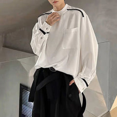 HEARUJOY  -  Mens T-Shirts Contrast Striped Casual T-Shirts Spring Streetwear Versatile Long-Sleeved Tops Old Money Men'S Clothing