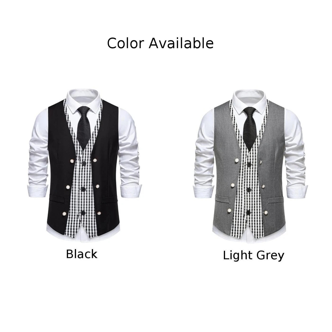 HEARUJOY  -  Fashion Business Vests Men's Suit Waistcoat Regular Length Garment Spring Autumn Fashion V Neck Sleeveless Plaid Pattern For Men