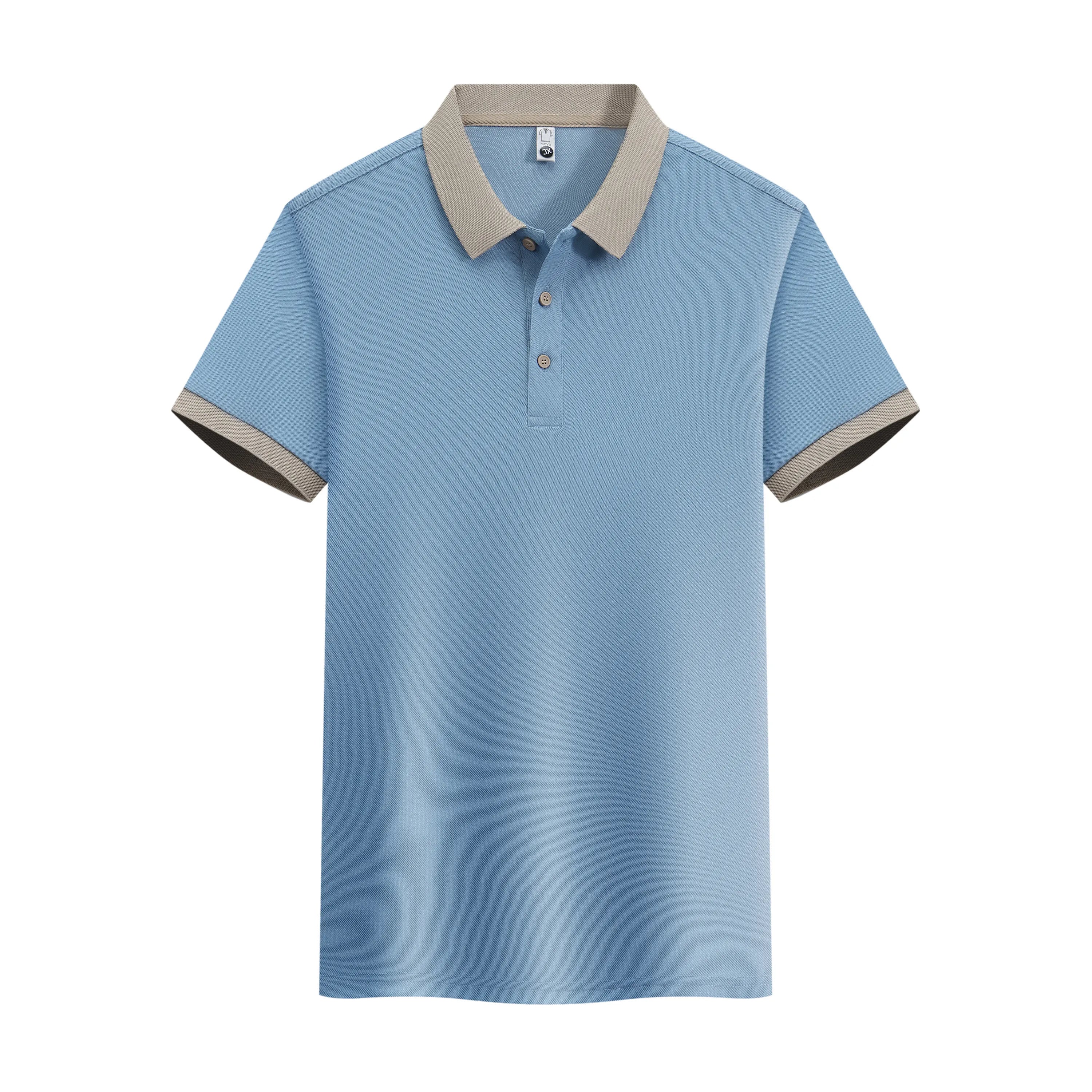 HEARUJOY  -  Summer Men's Clothing Luxury Knit Short Sleeve Polo Shirt Retro Button-down Patchwork Popular Fashion Business Casual T-shirt