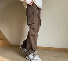 HEARUJOY  -  Spring Summer Multi Pocket Straight Cargo Pants for Men Designer Techwear Korean Style Luxury New in Casual Baggy Trousers Man