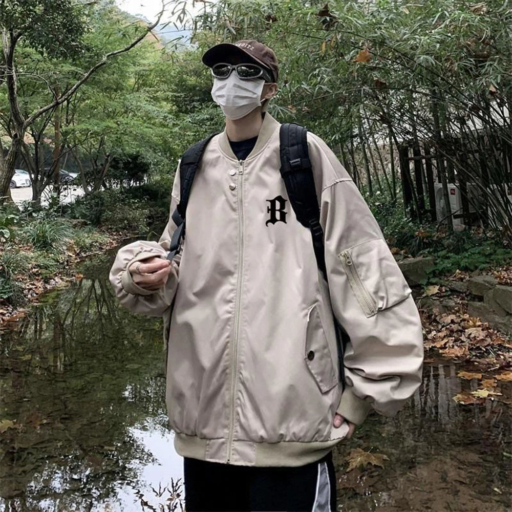 Hearujoy American Street Hip-Hop Baseball Uniform Mens Spring And Autumn Fashion Trend Casual Outdoor High Street Vibe Style Jacket