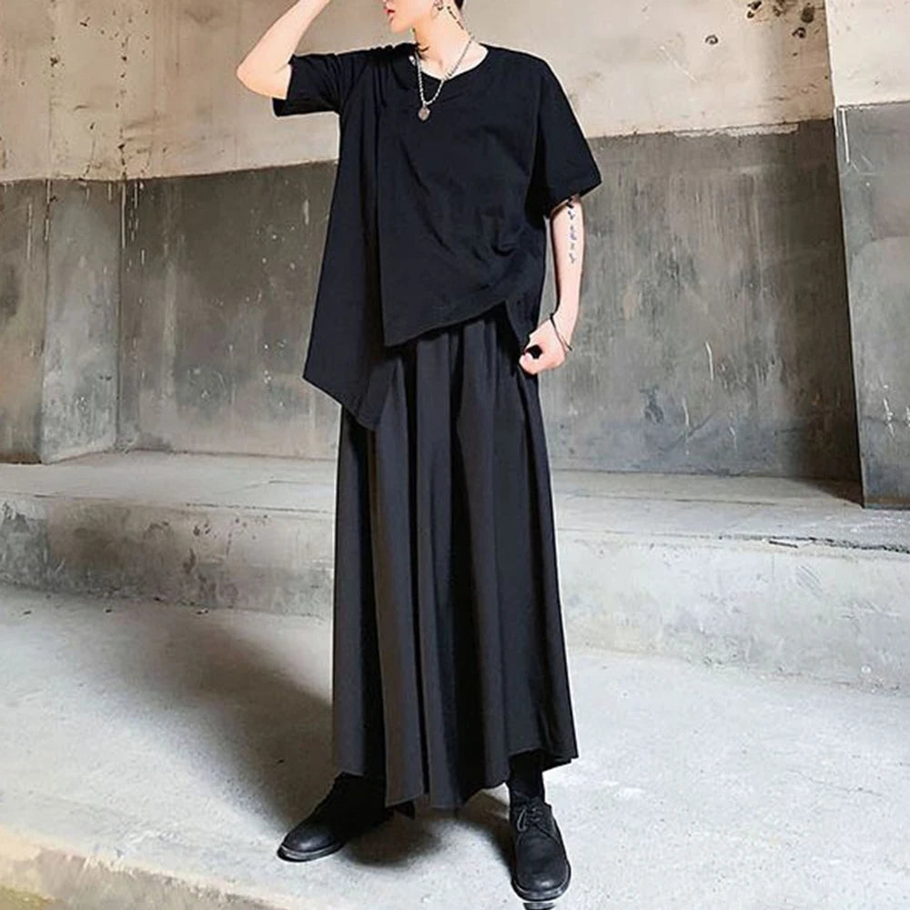 HEARUJOY  -  XS-4XL Mens T-Shirt Irregular Dark Style Cotton T-Shirt Summer Streetwear Y2k Fashion Campus Trend Top Men'S Clothing 2025 New