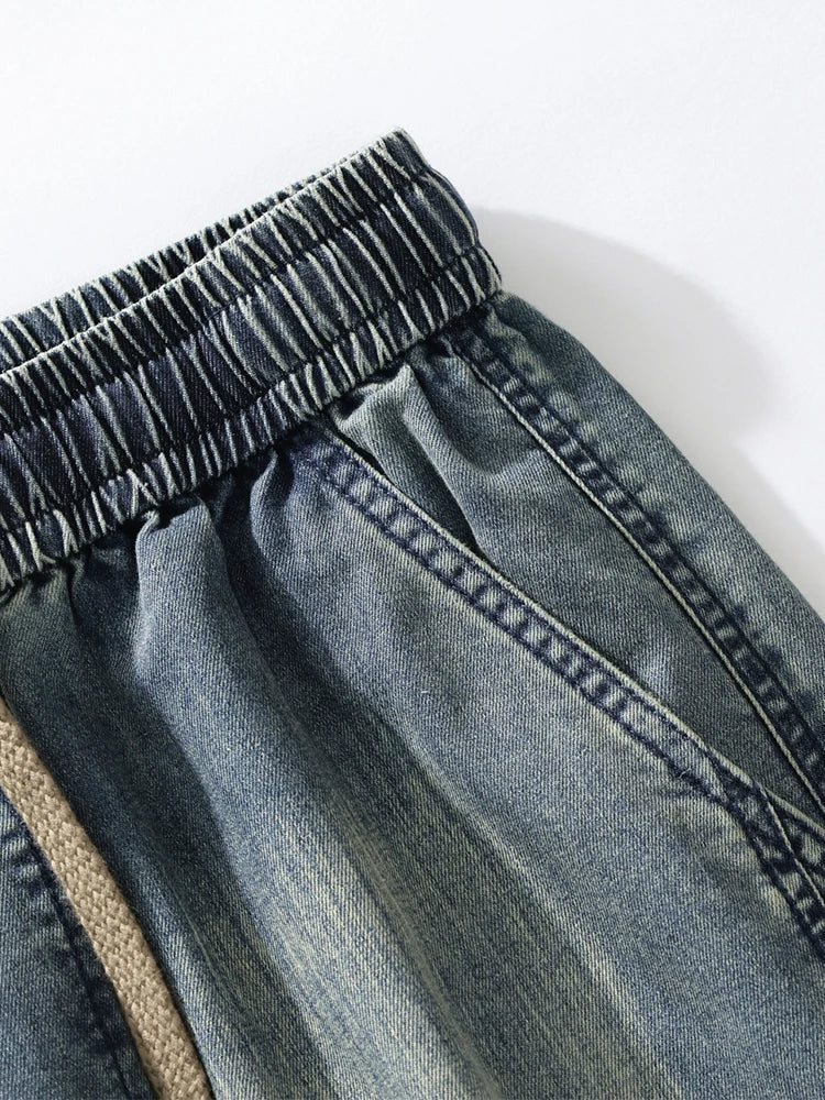 HEARUJOY  -  Summer Men's Jeans Flap Pockets Lightweight Denim Cargo Pants Big Size 8XL 7XL 6XL Wide Leg Baggy Jeans Straight Trousers