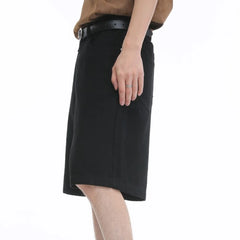 HEARUJOY  -  2XL Retro Loose Shorts Mens Retro Loose Jeans Trendy Basic Pants All Seasons Wear Solid Color Design Comfortable Fit