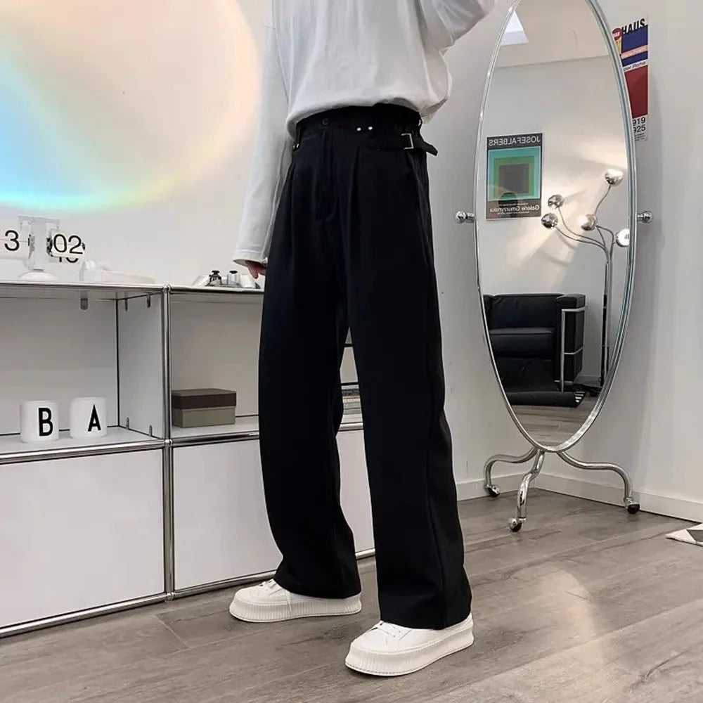 HEARUJOY  -  Mens Suit Trousers British Style Straight Trousers Business Versatile Streetwear Casual Trousers Men'S Clothing Summer New