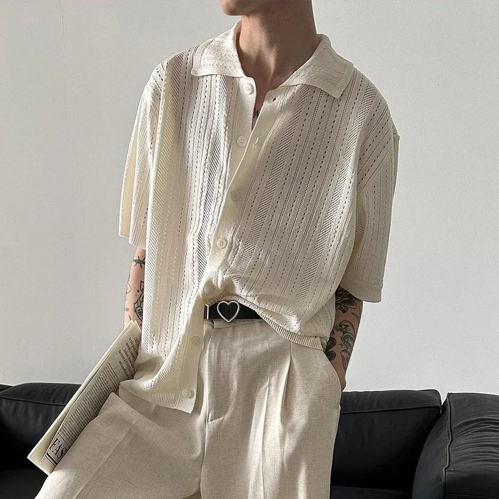 HEARUJOY  -  For Work Lightweight Short Sleeve Korean Style Shirt All Match Men Shirt For Summer Korean Style All-match Clothing