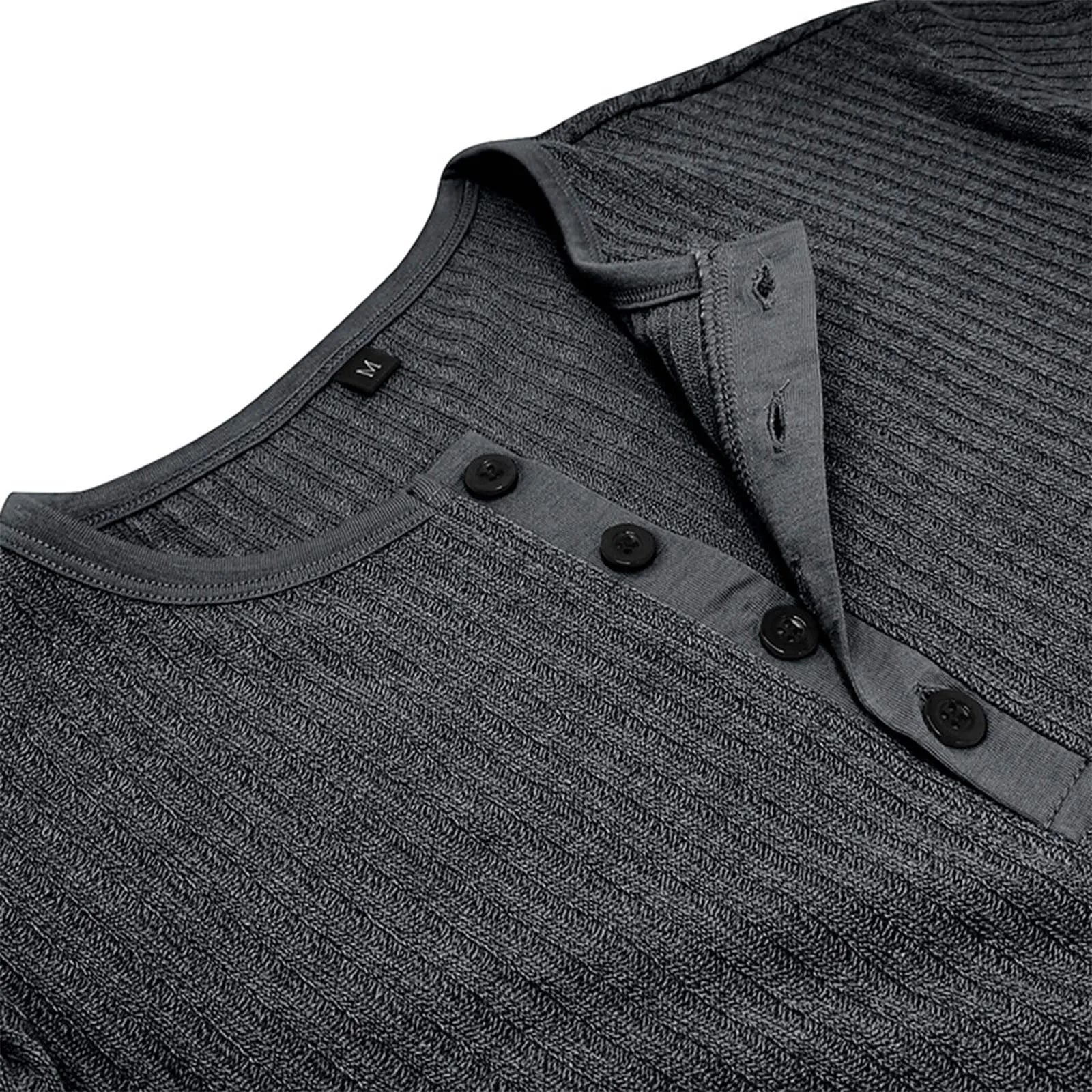 HEARUJOY  -  Men's Threaded T-shirt Summer Running Sports Fitness Clothes Muscle Slim Fit Short Sleeve T-shirt V-neck Collar Casual Tops