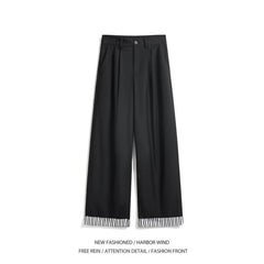 HEARUJOY  -  Grey Suit Pants Men Oversized Society Mens Black Dress Pants Korean Casual Loose Wide Leg Pants Mens Office Formal Trousers