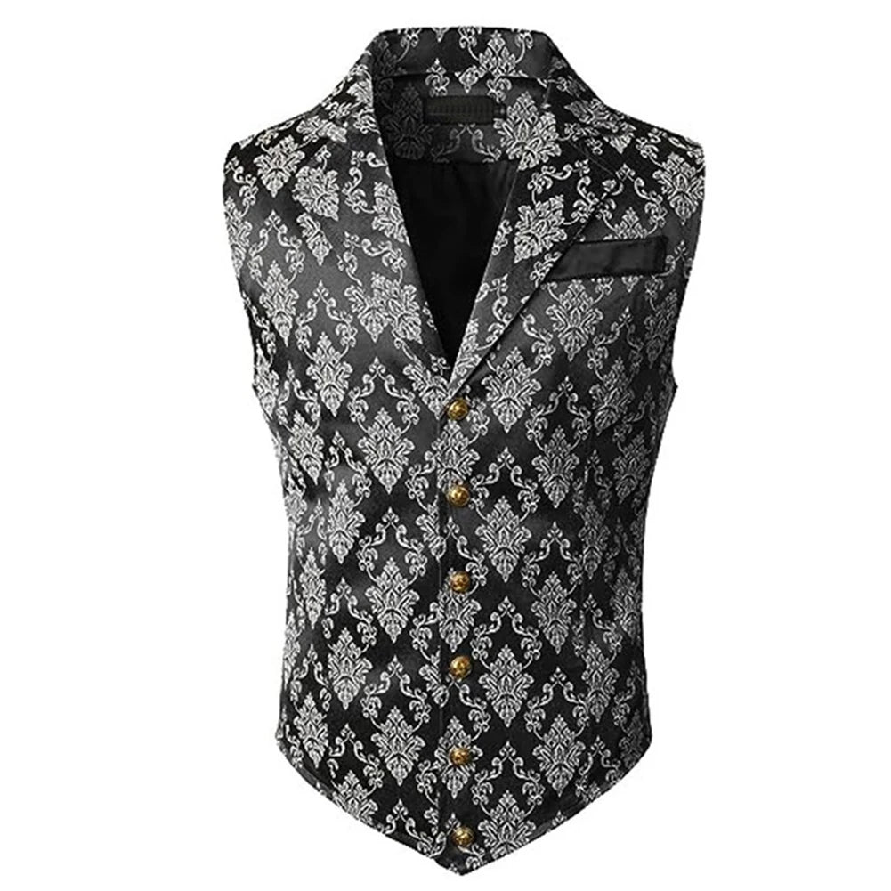 HEARUJOY  -  Men Retro Suit Waistcoat Formal Gothic Steampunk Victorian Single Breasted Vest Men's Clothing Sleeveless