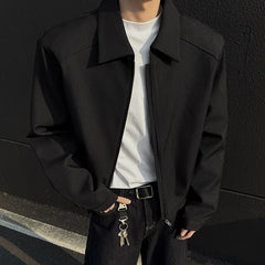 HEARUJOY  -  Spring Short Jacket Men Fashion Casual Black Jacket Men Streetwear Korean Loose Bomber Jacket Mens Motorcycle Jackets Coat M-3XL