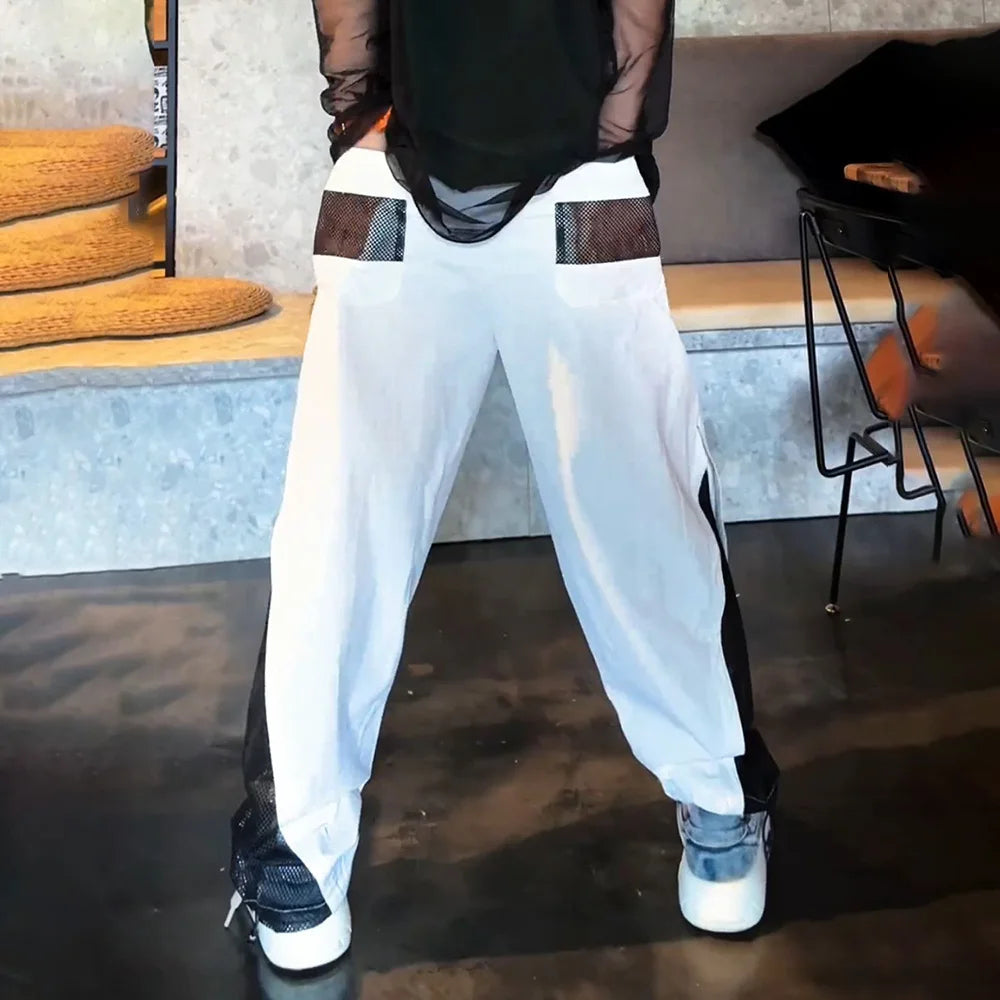 HEARUJOY  -  Mens Drawstring Pants Mens Thin Casual Pants Niche Personality Streetwear Breathable Versatile Trousers Men'S Clothing Summer