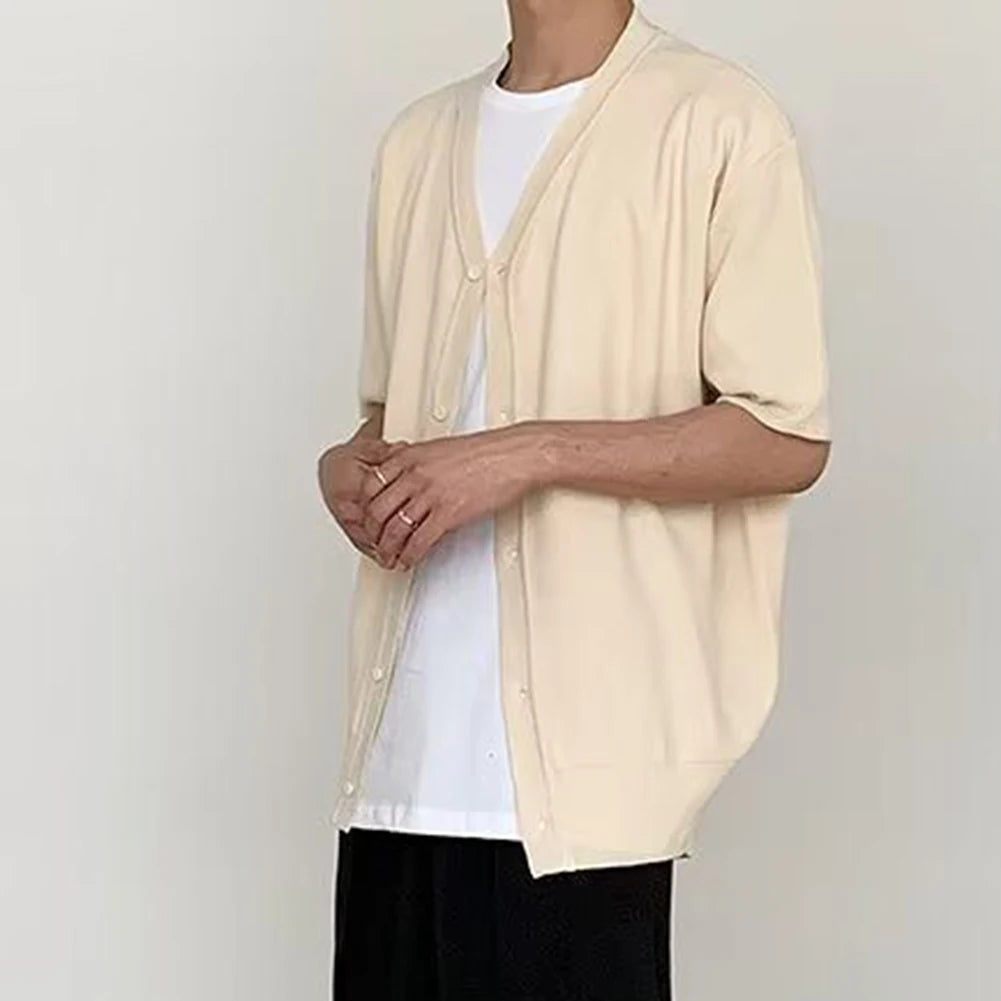 HEARUJOY  -  Polyester Shirt Loose Casual Cardigan Holiday Style Regular Length Solid Pattern Summer Wear Casual Style For Daily Wear