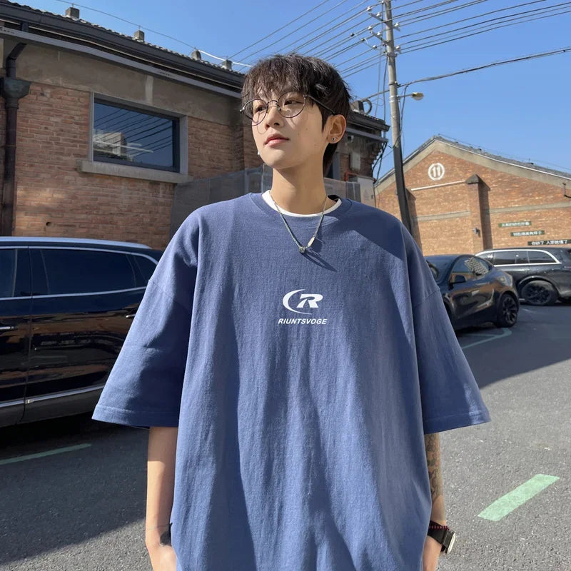 HEARUJOY  -  T Shirt Oversized Cotton For Men White Men's Letter Print T-shirts 5XL Men Casual Wear Summer Tee Shirts Unisex Big Size