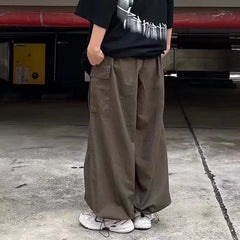 Hearujoy Vintage Baggy Cargo Pants Men Parachute Wide Leg Trousers Male Oversize Retro Loose Casual Japanese Streetwear Hip Hop