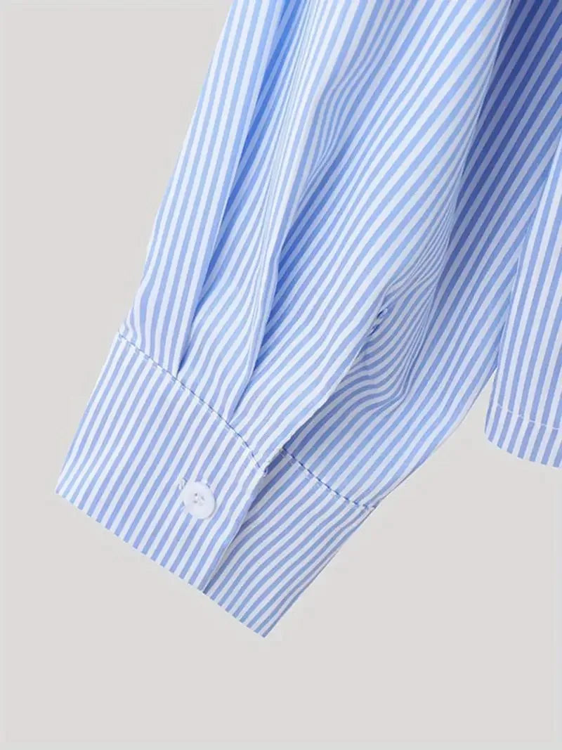 HEARUJOY  -  New Japanese Trendy Men Shirts Light Luxury Textured Lapel Striped Long Sleeve Cardigan Tops Leisure Premium Loose Blouse M-2XL