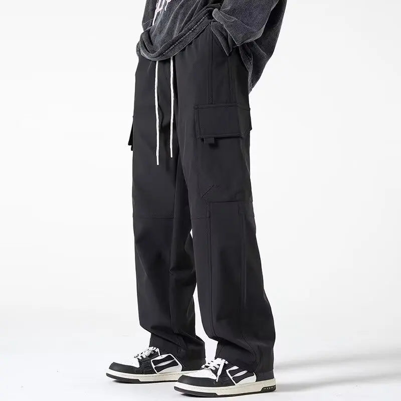 HEARUJOY  -  Men's Black Pants New Cargo Pants Men's Loose Straight Oversize Clothing Fashion Jogger Harem Trousers Man Casual Sweatpants