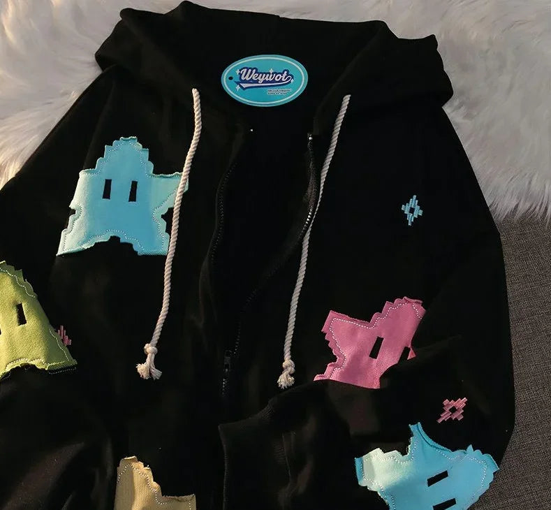 HEARUJOY  -  Harajuku Casual Long Sleeve American Style New Kapok Foam Hoodie Set Loose Cotton Pants Teen Couple Set Y2K Clothes