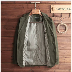 HEARUJOY  -  Casual Spring Autumn Jacket For Men Middle Age Relaxed Fit Blazer Leisure Suit Coat Small Formal Jacket Spring Top