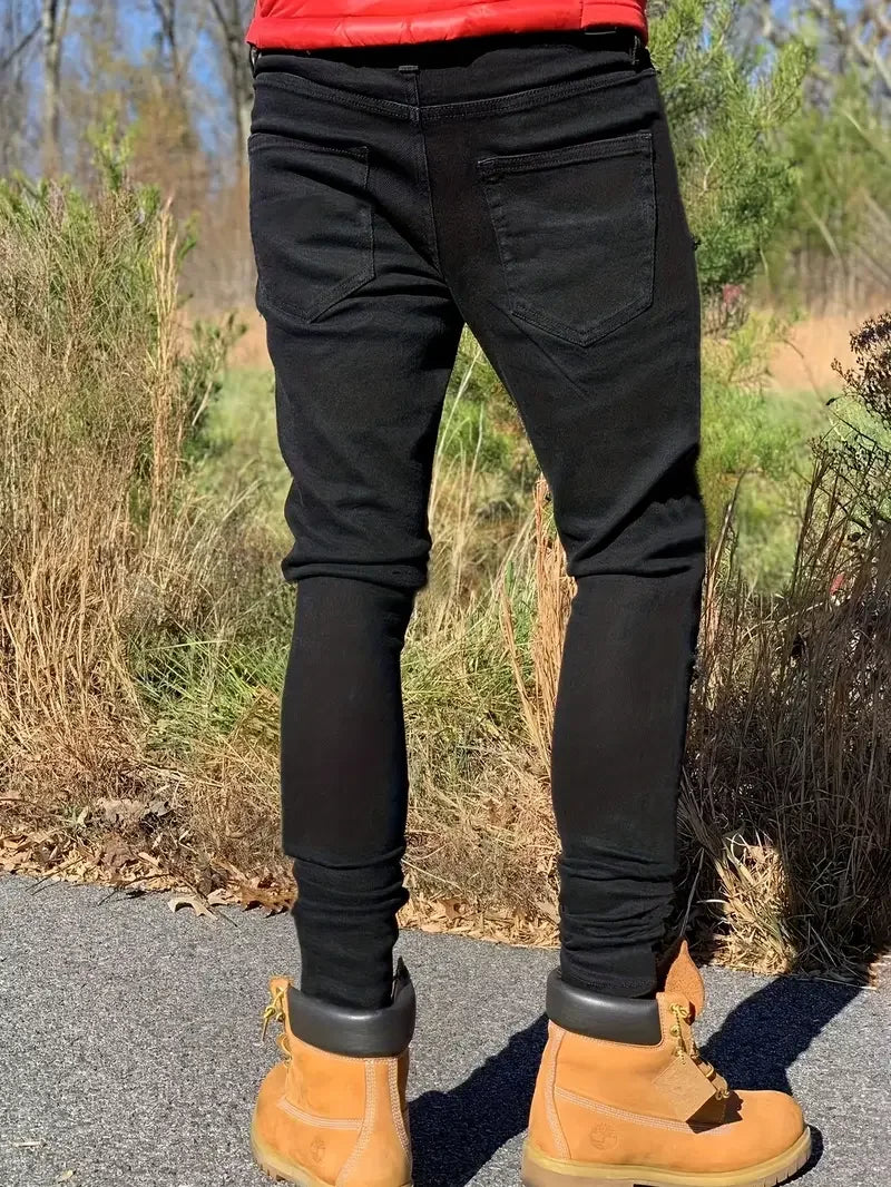 HEARUJOY  -  Slim-fit Men'S Washed Jeans