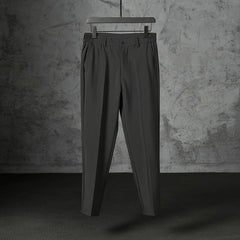 HEARUJOY  -  New Fashion Male Suit Pants Light Luxury Draped Cropped Button-down Business Casual Pants Premium Slim-fit Elegant Dress Trouser
