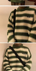 HEARUJOY  -  Striped Men's Trendy High-end Knitted Sweater Coat