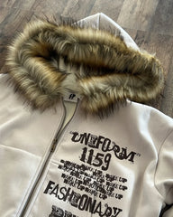 Hearujoy American Street Fashion Collection Versatile Hoodies Casual Zip Up Hooded Jacket Mens Comfortable Thickened Cardigan Coat Tops