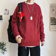 HEARUJOY  -  Korean Fashion Sweaters Men Autumn Solid Color Wool Sweaters Slim Fit Men Streetwear Mens Clothes Knitted Sweater Men Pullovers