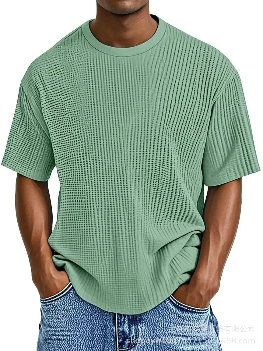 HEARUJOY  -  New Men's Summer Short-sleeved T-shirt, Casual and Versatile Round-neck Thin Top