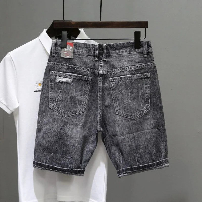 Hearujoy Man Denim Shorts Wide Xl Baggy Luxury Streetwear New In Hip Hop Harajuku Retro Jorts Blue Rude Thin Short Jeans Pants for Men