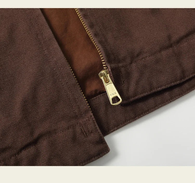 HEARUJOY  -  Classic Detroit Jacket J01 American Vintage Workwear Spring/Fall 100% Cotton Canvas Jacket J97 Loose-Fit Lightweight Coat