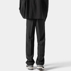 HEARUJOY  -  Brown Black Suit Pants Men Fashion Society Mens Dress Pants Korean Loose Straight Pants Mens Office Formal Trousers Plus Size