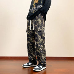 HEARUJOY  -  Military Cargo Pants Men Multiple Pockets Camouflage Parachute Pants Y2k Baggy Pants Outdoor Hiking Workout Streetwear Trousers