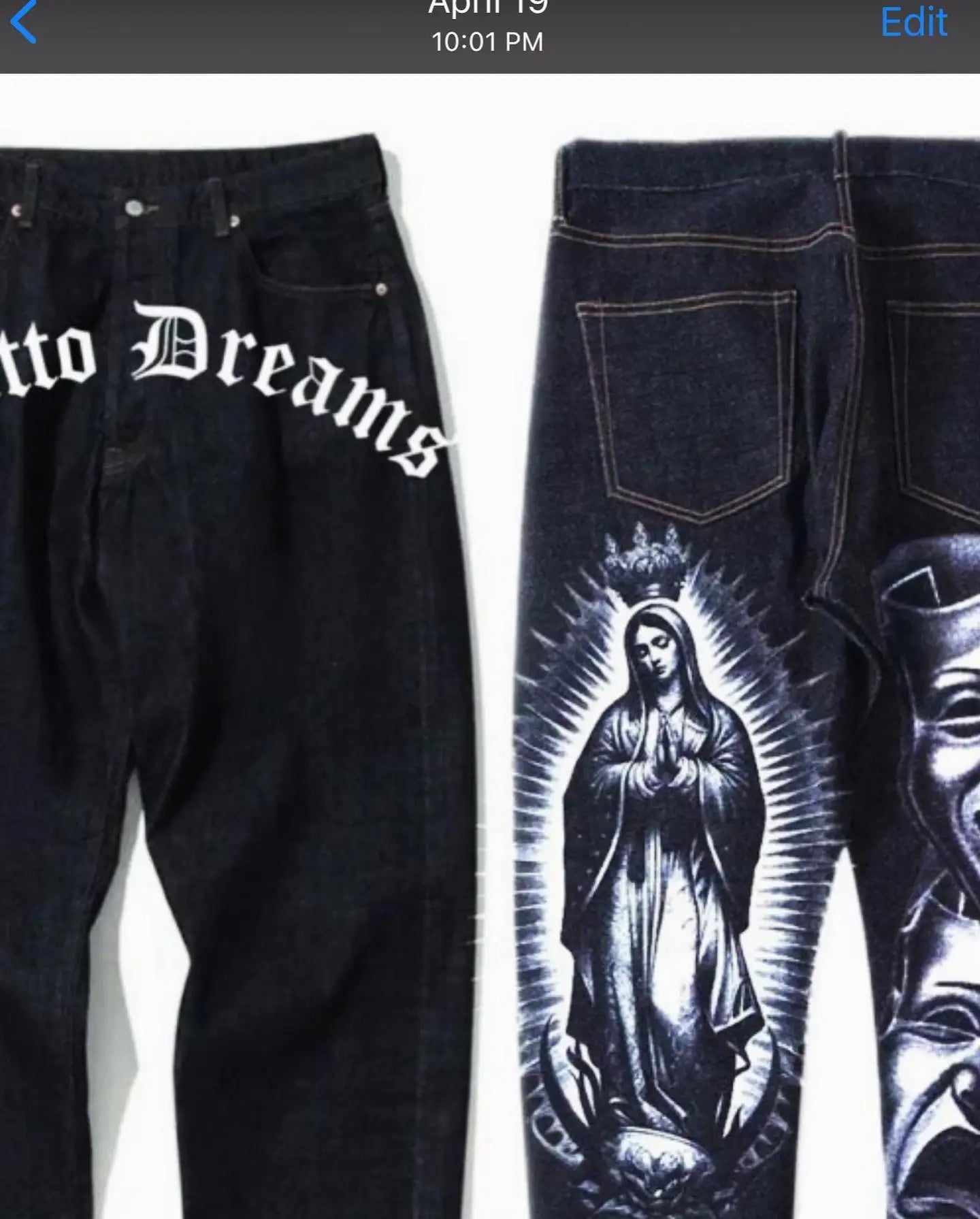 Hearujoy Goth Graphic Letter Embroidered Jeans Y2K Harajuku Hip Hop Vintage Baggy Jeans Mens Womens High Waist Straight Wide Trousers