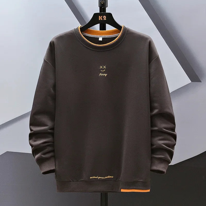 HEARUJOY  -  Men Sweatshirts 2025 Spring Autumn Casual Pullover for Male Oversize Hoodies Letter Embroidery Loose Tops Hip Hop Streetwear