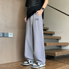 HEARUJOY  -  Summer Thin Ice Silk Mesh Quick Dry Elastic Pants Men Breathable Side Hollow Out Trousers Loose Sweatpants Men's Casual Pants
