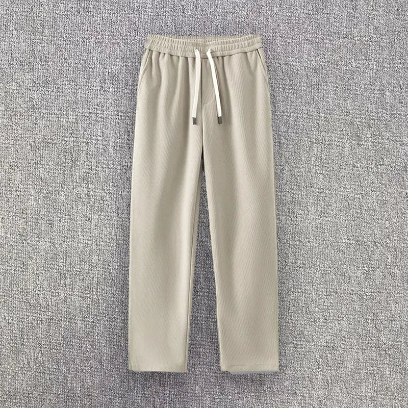 HEARUJOY  -  Men's Wide Leg Pants Elastic Waist Drawstring Harem Sweatpants Fashion Loose Casual Sports Straight Leg Trousers