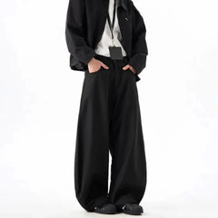 HEARUJOY  -  Mens Casual Pants British Style Wide-Leg Pants Streetwear Fashion Versatile Trend Youth Campus Trousers Men'S Clothing 2025 New