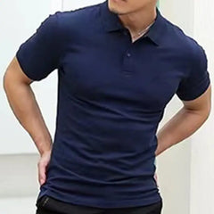 HEARUJOY  -  Male With Collar Tee White Tops Skinny Polo Shirts Plain Mens T-shirt Gym Muscles Smooth Men's Clothing Comfortable Casual Xl