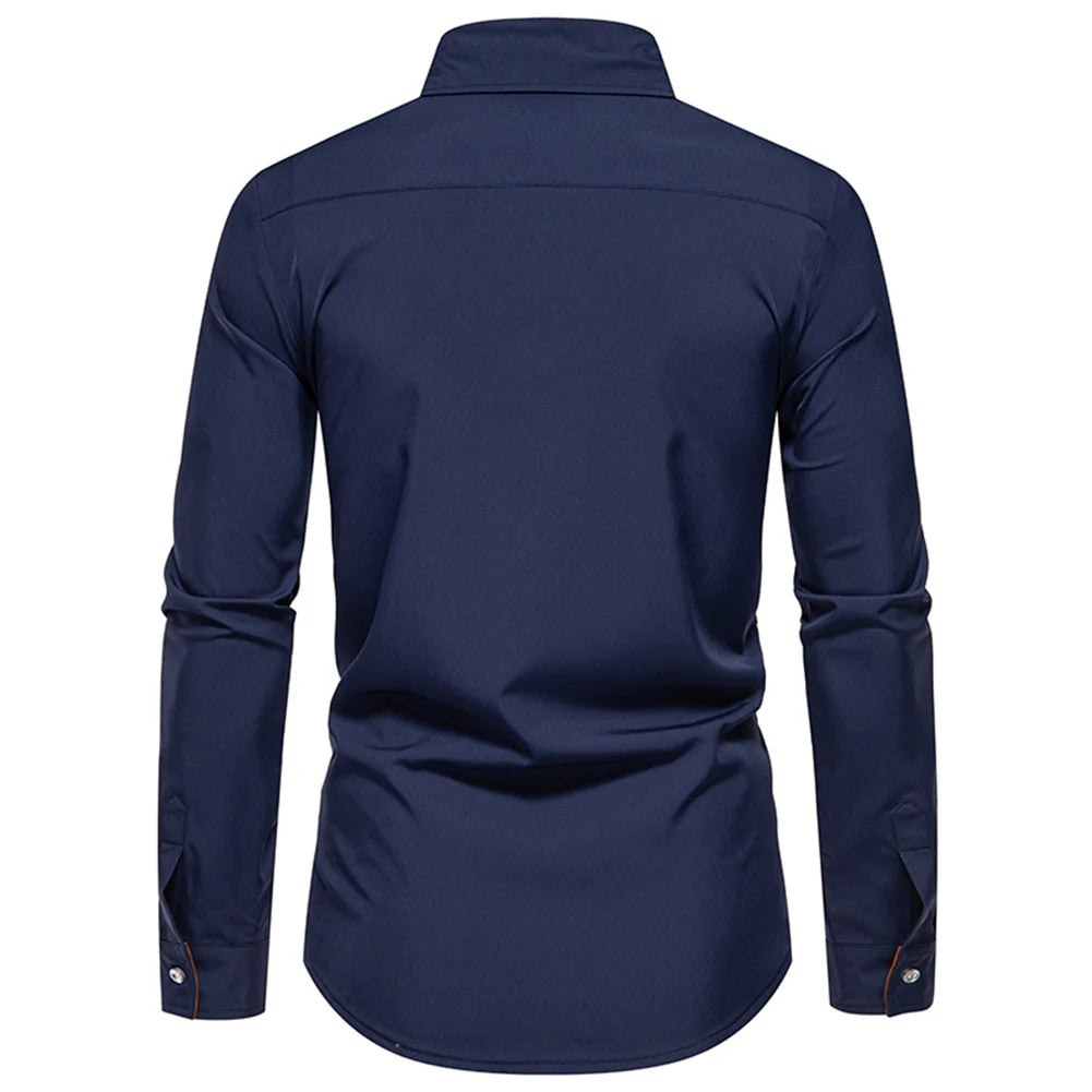 HEARUJOY  -  Casual Spring Autumn Fashion Business Top Casual Gatherings Regular Length Slight Stretch Everyday Wear Lapel Neckline