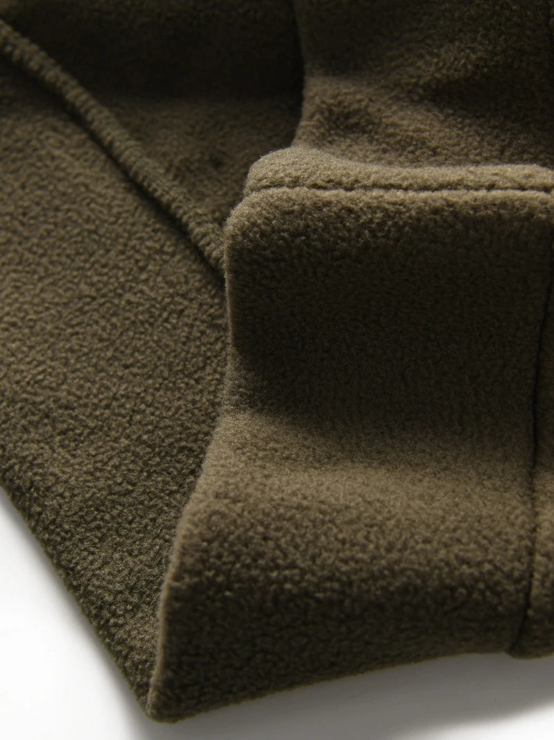 HEARUJOY  -  Men's Double-Sided Fleece Relaxed Fit Henley Neck Pullover - Warm Casual Sweatshirt for Autumn/Winter