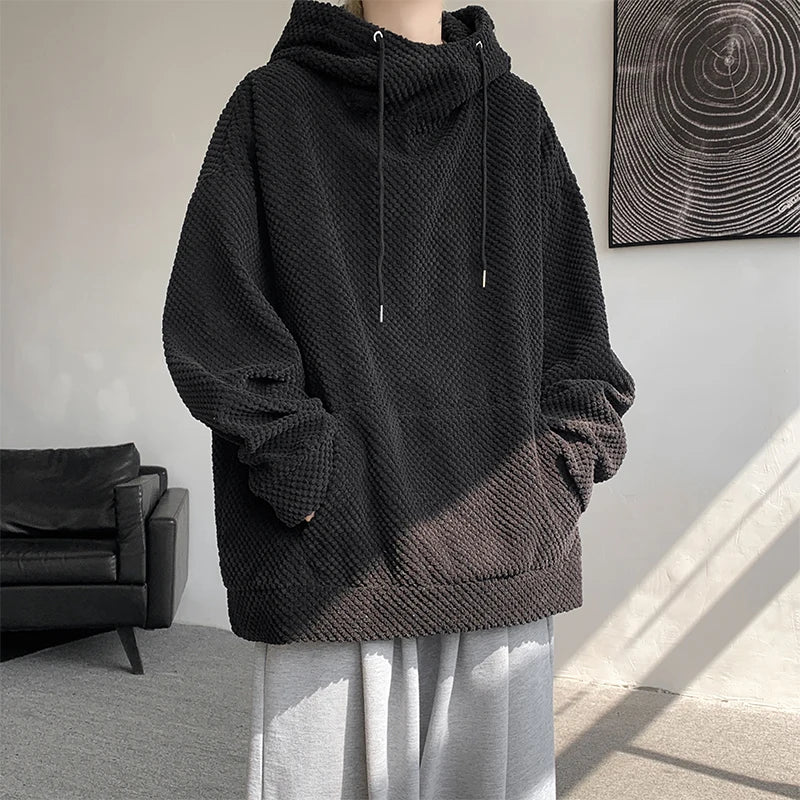 Hearujoy Harajuku Corduroy Hoodies Men High Quality Streetwear Loose Y2k Hip Hop Hooded Sweatshirts Couple Clothing Female Pullovers