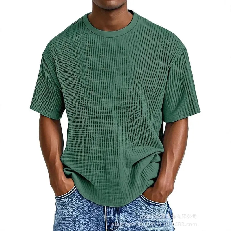 HEARUJOY  -  New Men's Summer Short-sleeved T-shirt, Casual and Versatile Round-neck Thin Top