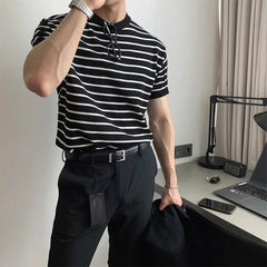 Hearujoy New Arrival American Striped T Shirts Men Summer Round Neck Slim Fit Short-sleeved Bottoming Shirt Sports Gyms Fitness T-shirt