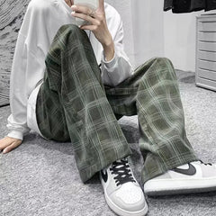 Hearujoy 2024 Autumn Corduroy Pants Men Casual Plaid Straight Pant Male Hip Hop Male Loose Trousers for Man