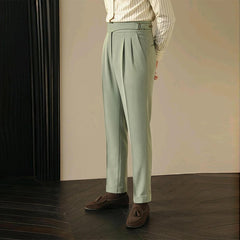 HEARUJOY  -  Men's Light Luxury Fitting Well Draped Baggy Suit Pants Casual Button-down Solid Color Straight Premium Elegant Dress Pants