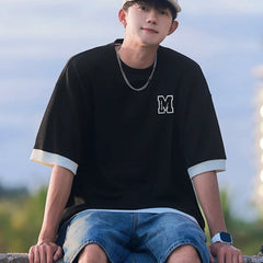 HEARUJOY  -  Summer Oversized T Shirt Men Tees Short Sleeve Korean Fashion T-shirts Hip Hop Streetwear Drop Shoulder Male Casual Tops