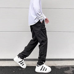 Hearujoy Buckle Multi-pockets Pantalones Hombre Baggy Y2k Cargo Pants for Men Vibe Style Straight Overalls Oversized Functional Trousers