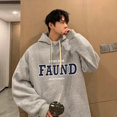 HEARUJOY  -  Men's Oversized Hoodie Off White Letter Print 5XL Hoodies with Hat Over size for Men Man Hoody Casual Wear Male Sweatshirt