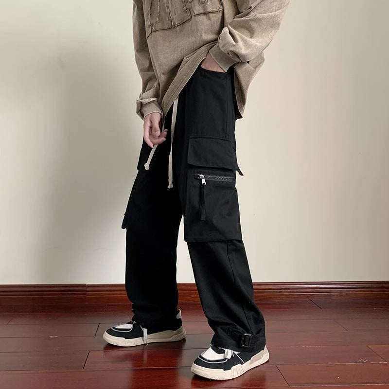 HEARUJOY  -  Multi Pocket Baggy Trousers Man Spring Summer High Quality Street Luxury Harajuku Techwear Cheapest Straight Cargo Pants for Men