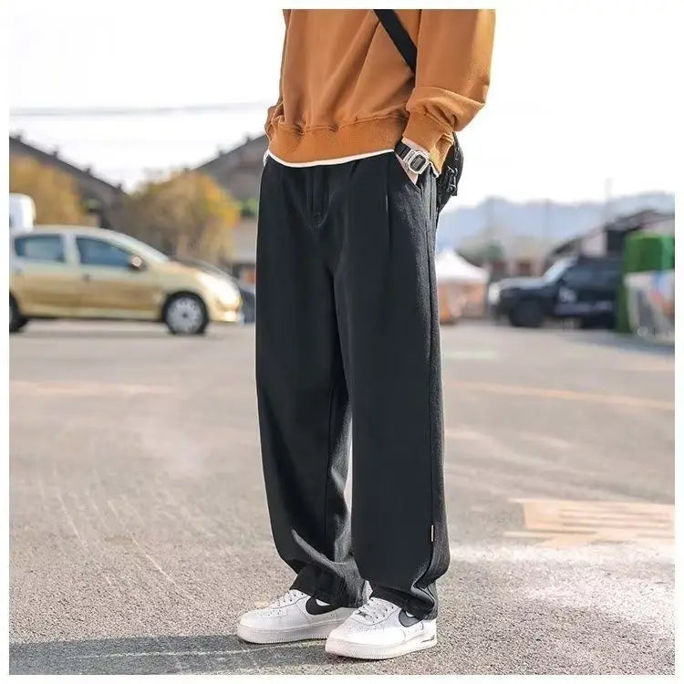HEARUJOY  -  American high street workwear men spring and autumn new thin retro casual loose straight pants